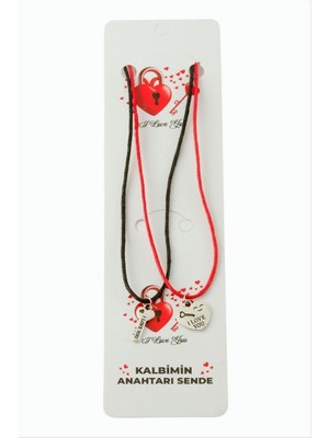 Zero Land Storozde Kalbimin Anahtarı Sende Arkadaşlık Kolyeleri (Çift Kolye) - Kırmızı