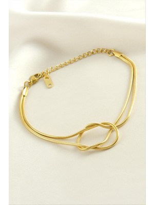 Zero Land Storozde Örgülü Silindir Zincirli Çelik Bileklik - Gümüş Rengi