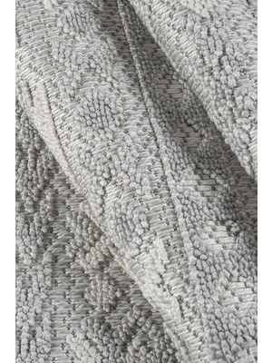 Lexa Home Gri Krem Bukle Halı - Yumuşak Dokulu Salon Koridor Halısı - Antialerjik Makine Dokuma