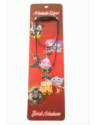 Zero Land Storozde Çizgi Film Karakteri Arkadaşlık Kolyeleri (Çift Kolye) - Siyah