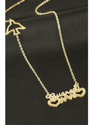 Zero Land Storozde Bitanem Yazılı Kalp Şans Kolye - Sarı