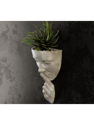 Razmo Housetredn Minimalist Duvar Dekoru Dekoratif Sukulent ve Çiçeklik, Modern Duvar Dekoru, Antrasit/beyaz (Opsiyonel Renk), Askılı Estetik Saksı Woman Wall Flower Pot 2 (Beyaz)