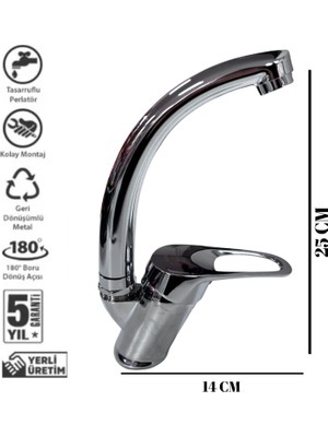 Damlasu 40 Kartüş Mix Kuğu Eviye Bataryası Krom Mutfak Evye