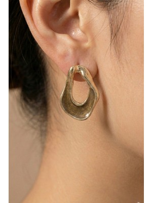 Aurrari Gold Hole Kahverengi Mineli Küpe