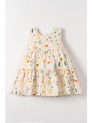 Ugly Duck 01-04 Yaş Arası Sunflower Elbise - Krem