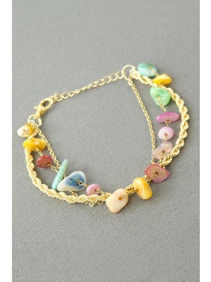 Zero Land Storozde Sedef Zincir Boncuk Bileklik - Sarı