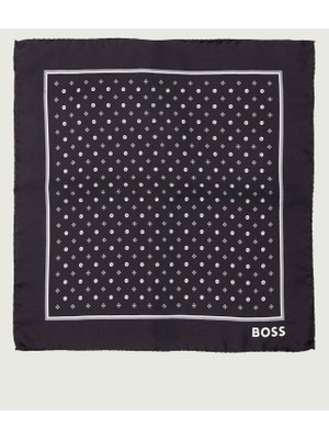 Boss Erkek Ultra Yumuşak Ipek Içerikli Desenli Siyah Mendil 50556260-001