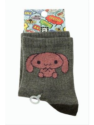 Zero Land Storozde Tavşan Kolej Çorap 8*28 - Gri