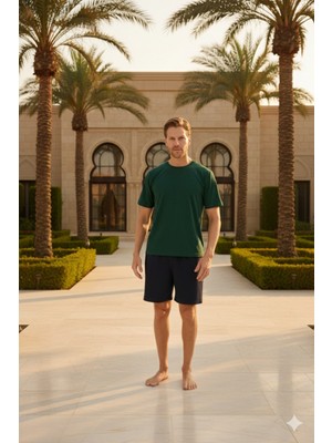 Kly Yeni Sezon 2026 Erkek O.yaka Lüx Tasarım Şortlu Şeritli Pijama Takımı