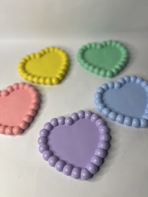 Lenisa Home Lenisa Dekoratif Kalp Şeklinde Boncuk Detaylı Takı Tabağı - Bubble Kalp Aksesuar Tepsisi