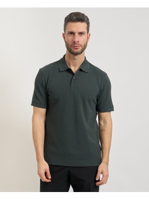Boss Erkek Normal Kalıp Logo Işlemeli Kısa Kollu Yeşil Polo Yaka T-Shirt 50553564-348