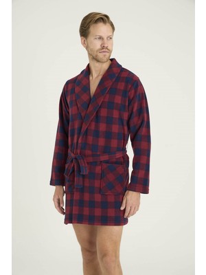 Kly Erkek Tek Rob Sabahlık Ekose Desenli