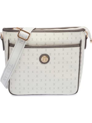 Tergan Beyaz Print Kadın Çapraz Askılı Çanta - S26Y1PR09128-U1A