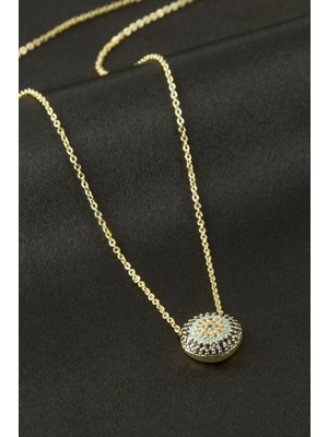 Zero Land Storozde Nazar Zirkon Taşlı Kolye - Sarı