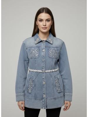 Rabiossa Kadın Uzun Kot Ceket