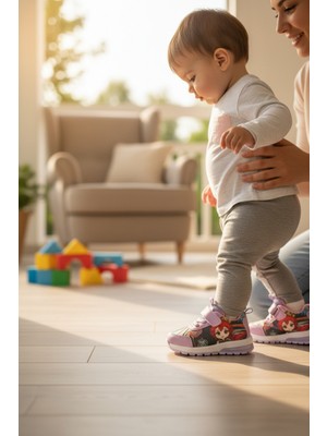 Enoch Anime Karakter Baskılı ve Cırtlı Bebek Ilk Adım Spor Ayakkabı