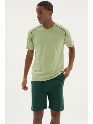 Kly %100 Pamuk Yeni Sezon Erkek Bisiklet Yaka Yazlık Şortlu Takım