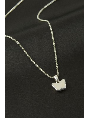 Zero Land Storozde Kelebek Damla Mineli Kolye - Gümüş Rengi