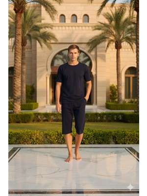 Kly Yeni Sezon 2026 Erkek O.yaka Lüx Tasarım Kaprili Pijama Takımı