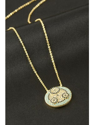 Zero Land Storozde Nazar Zirkon Taşlı Kolye - Sarı