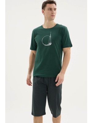 Kly %100 Pamuk Yeni Bisiklet Yaka Erkek Konforlu Kaprili Takım