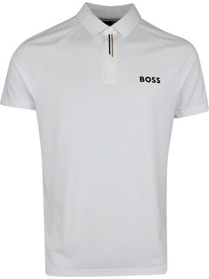 Boss Erkek Normal Kesim Kısa Kollu Pamuklu Beyaz Polo Yaka T-Shirt 50554554-100