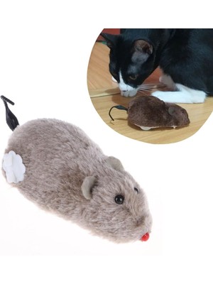 Roichil Kurmalı Kedi Eğitim Oyuncağı Tüylü Peluş Fare Yakalama Interaktif Sevimli Eğlenceli Oyuncak