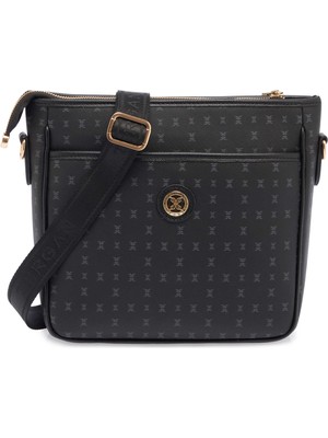 Tergan Siyah Print Kadın Çapraz Askılı Çanta - S26Y1PR09128-T0E