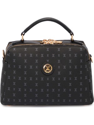 Tergan Siyah Print Kadın El Çantası - S26Y1PR09182-T0E