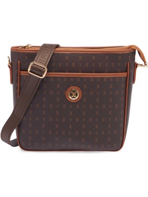 Tergan Kahverengi Print Kadın Çapraz Askılı Çanta - S26Y1PR09128-T4J