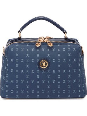 Tergan Lacivert Print Kadın El Çantası - S26Y1PR09182-V5J