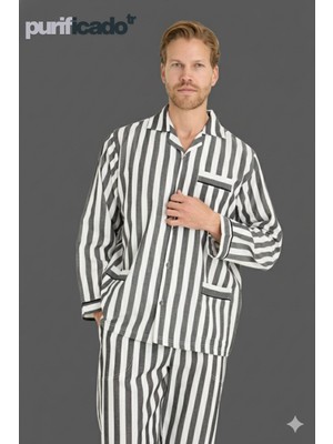 Kly Old School Erkek Çizgi Desenli Lüx Konforlu Pijama Takımı