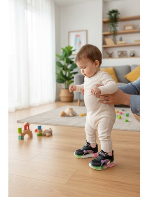 Enoch Hello Kitty Karakter Figürlü ve Işıltılı Panel Detaylı Bebek Ilk Adım Spor Ayakkabı