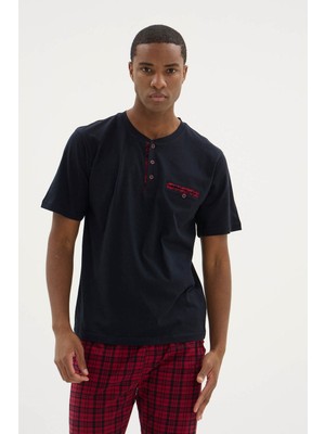 Kly %95 Pamuk Kısa Kol Yeni Erkek Şık Tasarım Pijama Takımı