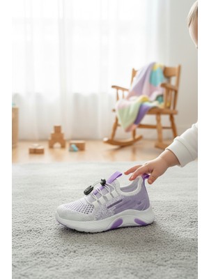 Enoch Kilitli Esnek Bağcık Sistemli ve Örgü Dokulu Çocuk Spor Ayakkabı