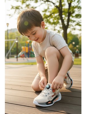 Enoch Basketbol Figürlü ve Mekanik Döner Bağcık Sistemli Erkek Çocuk Spor Ayakkabı