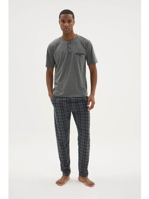 Kly %95 Pamuk Kısa Kol Yeni Erkek Şık Tasarım Pijama Takımı