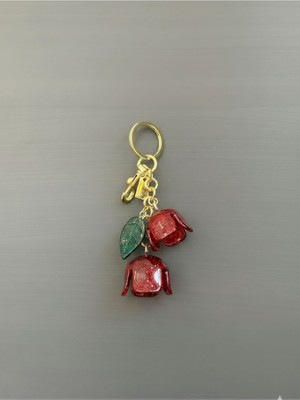 Januga Kadın Çanta Gold Detaylı Gül Charm ve Anahtarlık Çanta Aksesuar