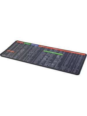 Onezero ZR915 Mouse Pad 300 x 700 mm - Pc Klavye Kısayolları Desenli Gaming Mousepad - 1 Adet