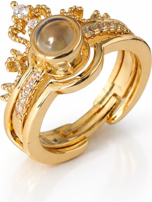 Formzen 316L Paslanmaz Çelik Lovelens Ayarlanabilir Çift Yüzük – Gizli Yazılı