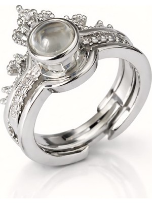 Formzen 316L Paslanmaz Çelik Lovelens Ayarlanabilir Çift Yüzük – Gizli Yazılı