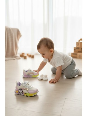 Enoch Hello Kitty Karakter Figürlü ve Işıltılı Panel Detaylı Bebek Ilk Adım Spor Ayakkabı
