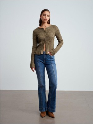 Dilvin Düğmeli Gipeli Top Bluz