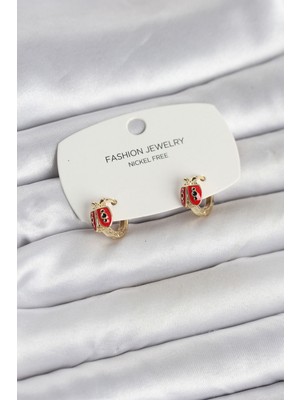 Lowell Home Ieg Uğur Böceği Model Gold Renk Pirinç Çocuk Küpe LWLBJ-RSIEG2346