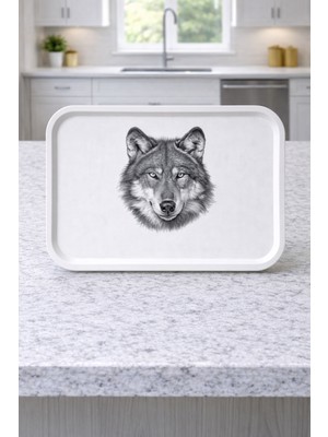Zucci Home Animal Collection | Wolf | Sunum Tepsisi 29,5 x 41,5  cm | Dekoratif & Şık Servis Tepsisi