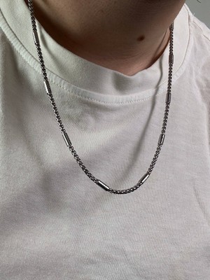 Arvens Erkek Silver Paslanmaz Çelik Kolye Renk Atmaz Solma Yapmaz Unısex Solmaz Kombinlenebilir