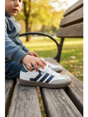 Enoch Çocuk Spor Ayakkabı Samba Model Cırtlı ve Bağcıklı Konfor Model