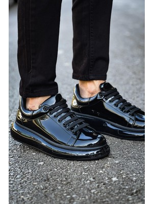 Zerenyus Solarex Premium Özel Taban Erkek Sneaker Siyah Rugan