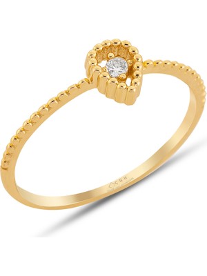 ÇGK KUYUMCULUK  Damla Model Çıtır Altın Yüzük ÇGKY0104