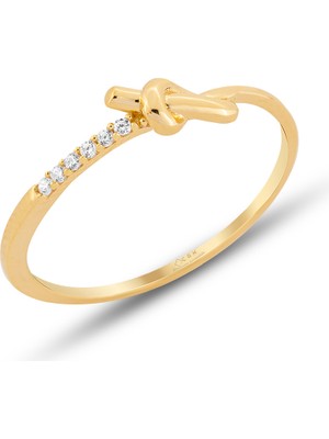 ÇGK KUYUMCULUK  Taşlı Çıtır Altın Yüzük ÇGKY0105